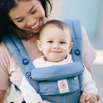 Ergobaby Omni 360 Cool Air Mesh bæresele i blå (Oxford Blue)#