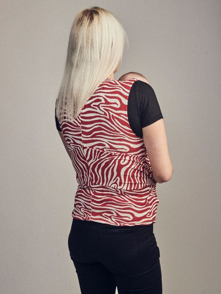 Najell WRAP Strækvikle-Bære T-Shirt - Zebra Dark Red