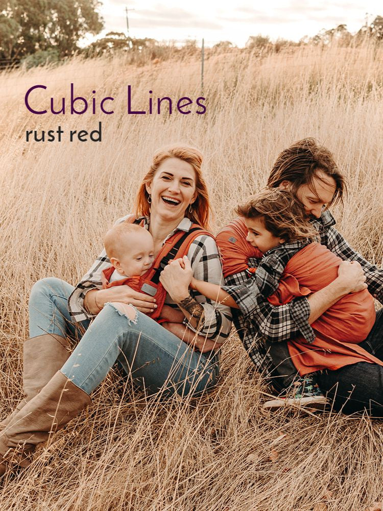 Fidella FlyClick Halfbuckle Bæresele - Cubic Lines Rustred