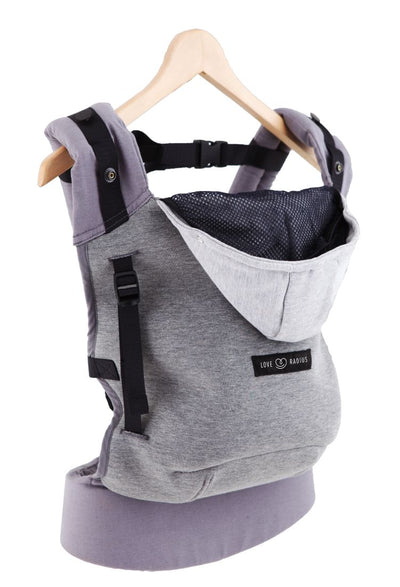 Love Radius HoodieCarrier Bæresele - Flannel Grey (inklusiv babyindsats)#