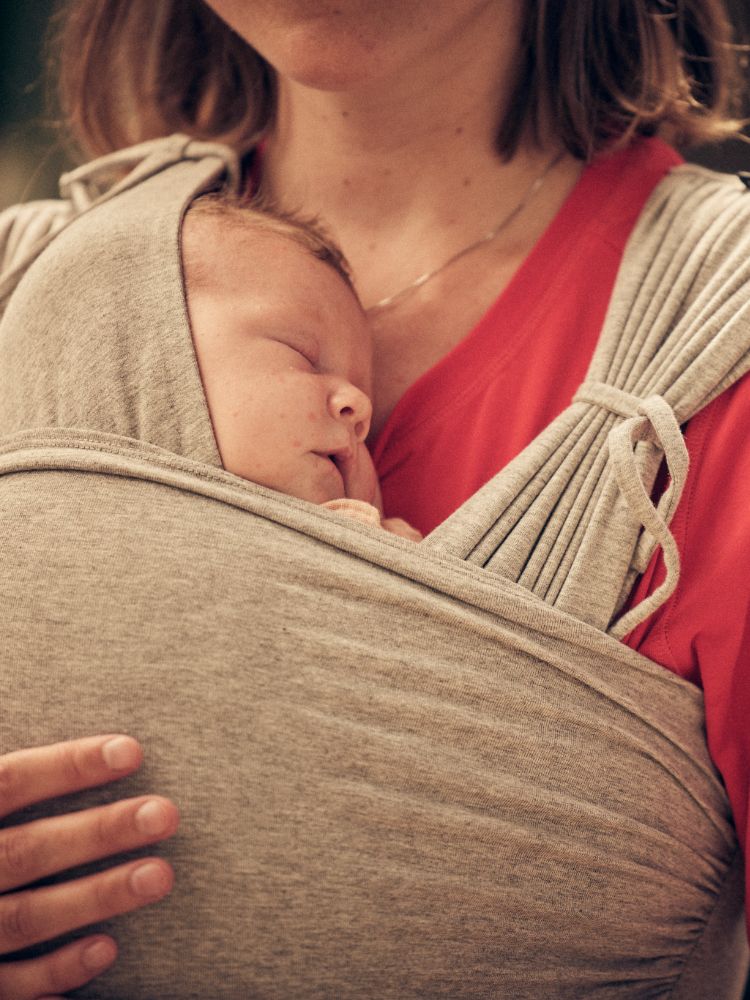 Najell WRAP Strækvikle-Bære T-Shirt - Melange Grey